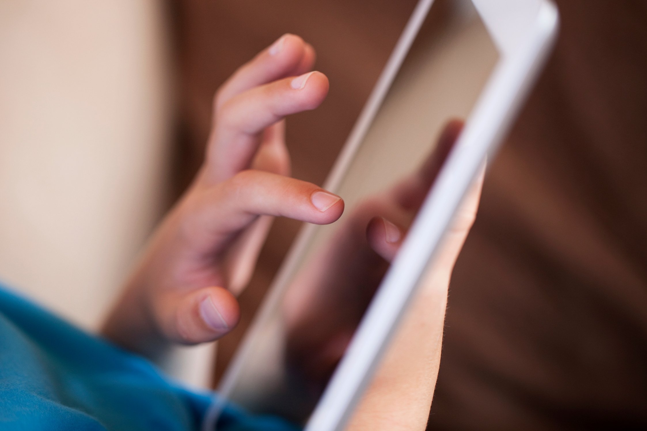 Child Using Digital Tablet